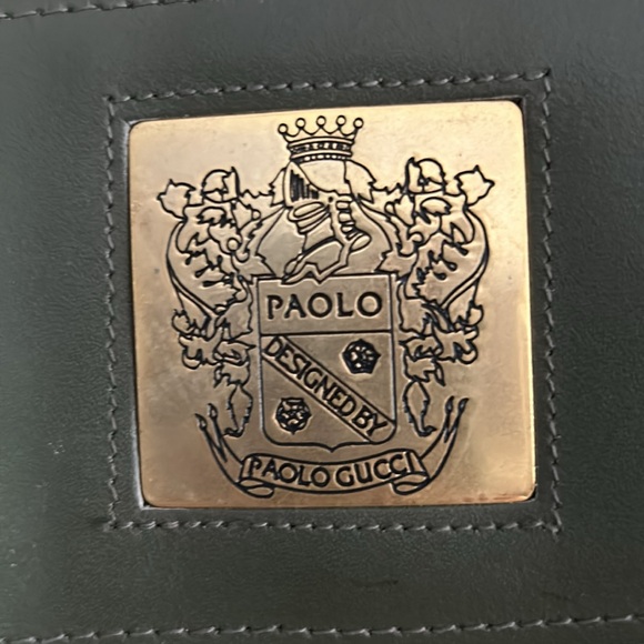 Vintage Paolo Gucci Travel Lg Tote Sage Green - Picture 2 of 4